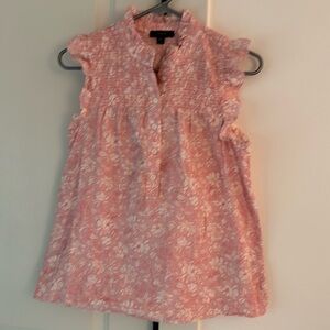 J Crew Pink Floral Top XXS